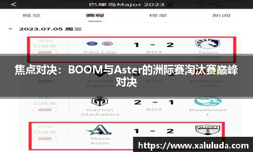 焦点对决：BOOM与Aster的洲际赛淘汰赛巅峰对决